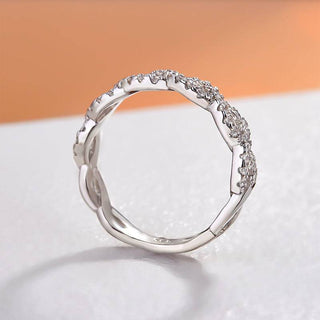 Round Moissanite Diamond Infinity Wedding Band