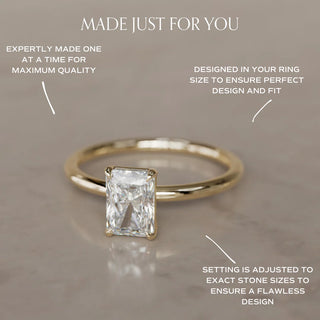 5.00CT Radiant Cut Diamond Solitaire Engagement Ring