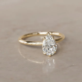 4.00CT Pear Cut Diamond Solitaire Engagement Ring