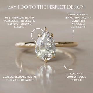 4.00CT Pear Cut Diamond Solitaire Engagement Ring