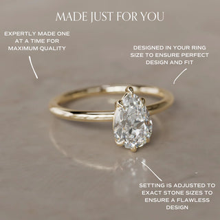 4.00CT Pear Cut Diamond Solitaire Engagement Ring