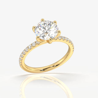2.00CT Round Cut Diamond Pave Engagement Ring