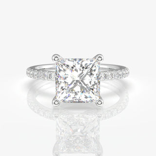 3.00CT Princess Cut Diamond Pave Wedding Ring