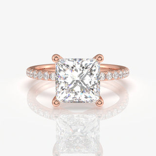 3.00CT Princess Cut Diamond Pave Wedding Ring