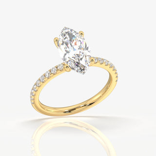 4.00CT Marquise Cut Diamond Pave Engagement Ring