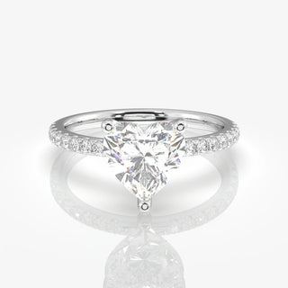 2.00CT Heart Cut Diamond Pave Engagement Ring