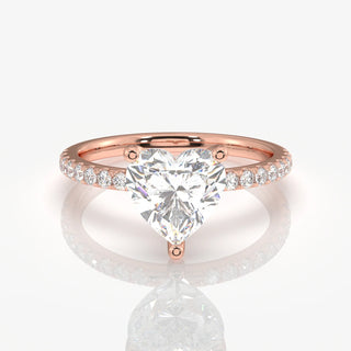 2.00CT Heart Cut Diamond Pave Engagement Ring