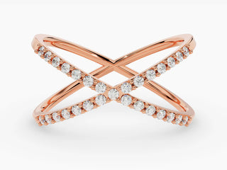Round  Moissanite Diamond Cross Wedding Band