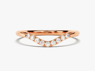 Round Moissanite Diamond Curve Wedding Band