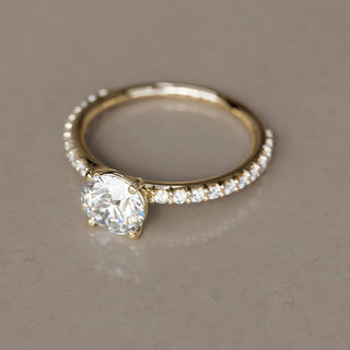 3.00ct Round Cut Diamond Pave Engagement Ring