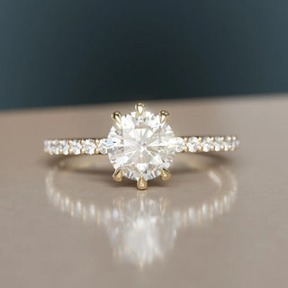 3.00ct Round Cut Diamond Pave Engagement Ring
