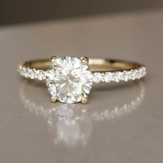 3.00ct Round Cut Diamond Pave Engagement Ring