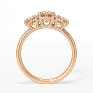 3.00CT Round Cut Diamond Three Stone Engagement Ring