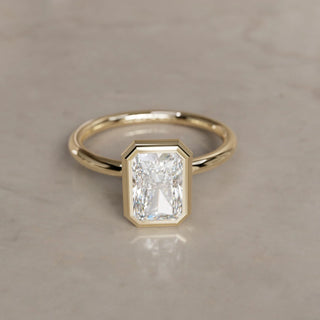 6.00CT Radiant Cut Diamond Bezel Solitaire Engagement Ring