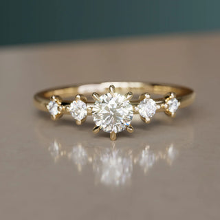 2.00CT Round Cut Diamond Cluster Unique Engagement Ring