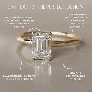 3.00CT Emerald Cut Diamond Solitaire Engagement Ring