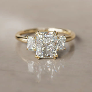 5.00ct Radiant Cut Diamodn Three Stone Engagement Ring