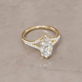 4.00CT Marquise Cut Diamond Split Shank Unique Engagement Ring