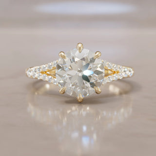 3.00CT Round Cut Diamond Split Shank Unique Engagement Ring