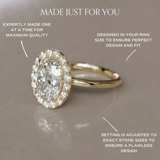 4.00CT Oval Cut Diamond Halo Engagement Ring