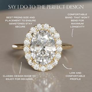 4.00CT Oval Cut Diamond Halo Engagement Ring